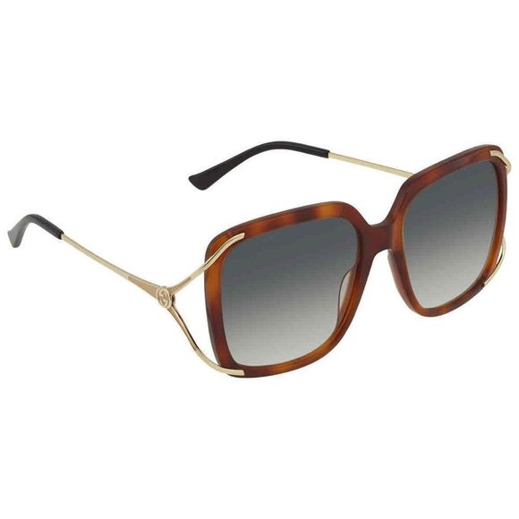 NEW Gucci Green and Havana Square Women's Sunglasses